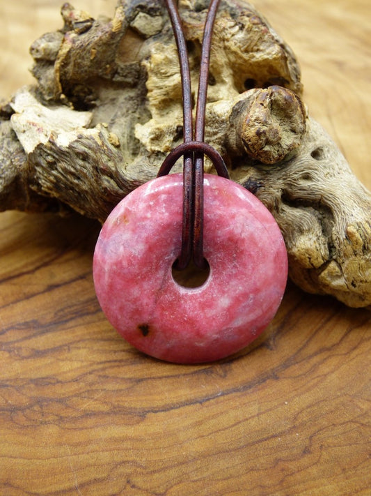 Thulit Donut AAA ~ Edelstein Kette ~ GOA ~ Hippie ~Boho ~Ethno ~Nature ~Heilstein - Art of Nature Berlin