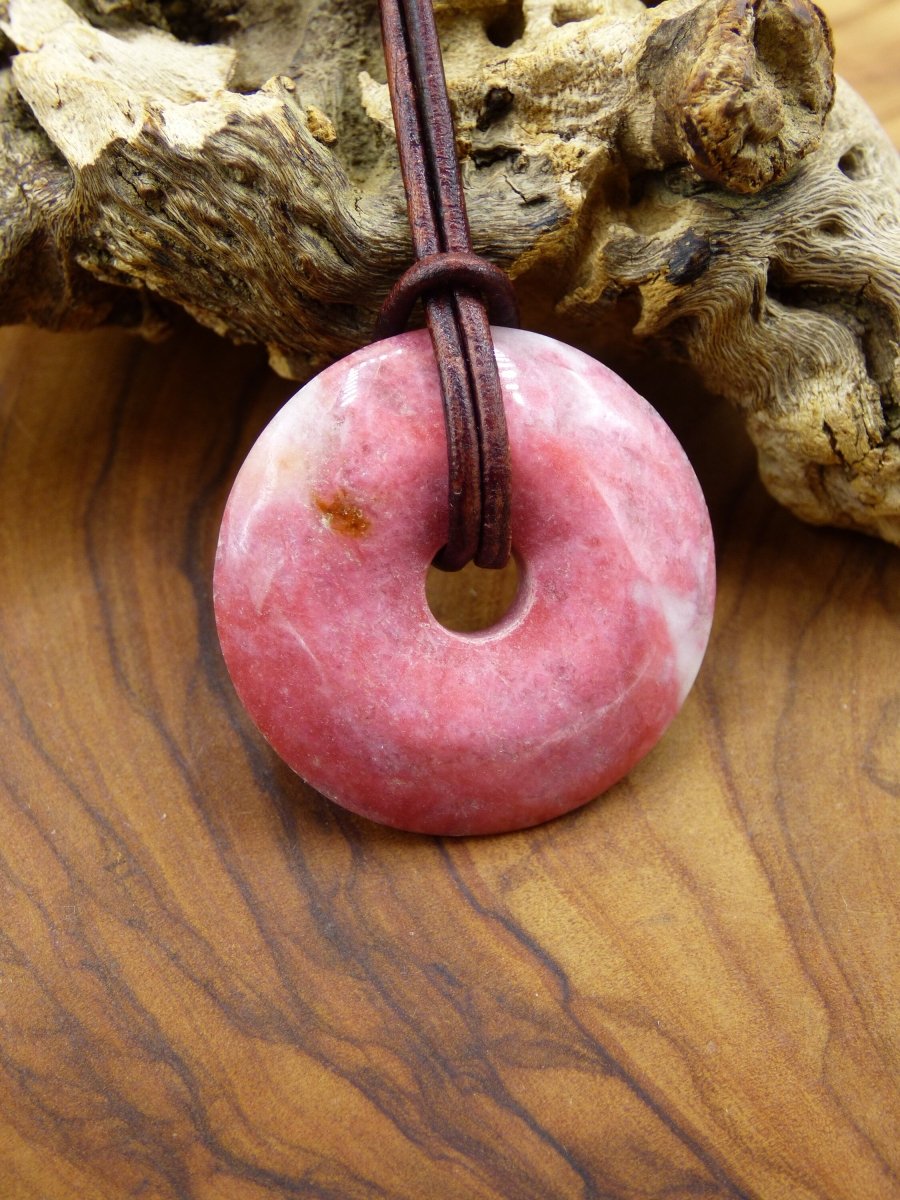 Thulit Donut AAA ~ Edelstein Kette ~ GOA ~ Hippie ~Boho ~Ethno ~Nature ~Heilstein - Art of Nature Berlin