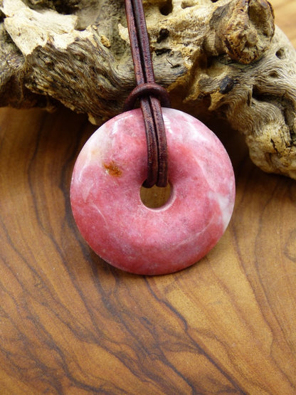 Thulit Donut AAA ~ Edelstein Kette ~ GOA ~ Hippie ~Boho ~Ethno ~Nature ~Heilstein - Art of Nature Berlin