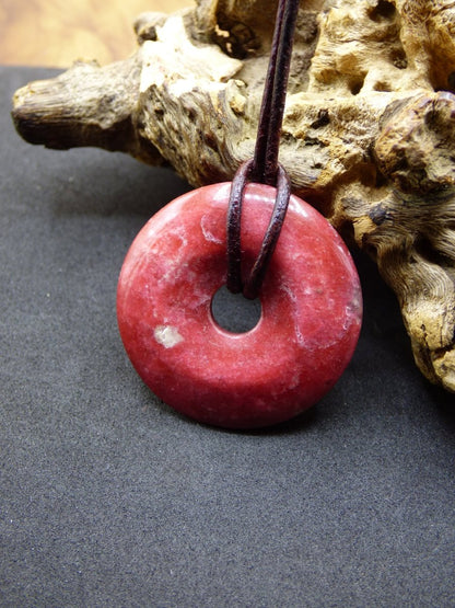 Thulit Donut AAA ~ Edelstein Kette ~ GOA ~ Hippie ~Boho ~Ethno ~Nature ~Heilstein - Art of Nature Berlin