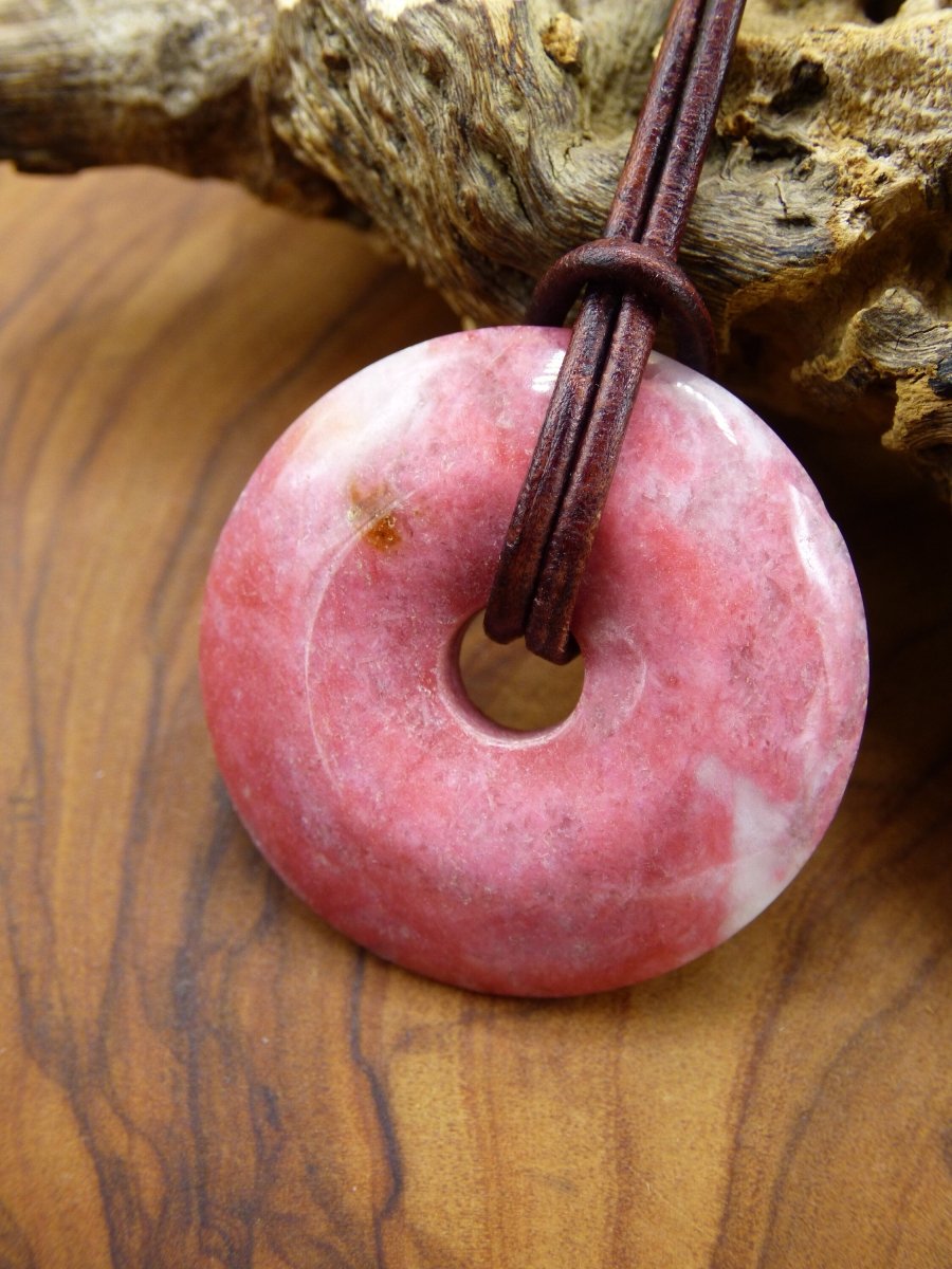 Thulit Donut AAA ~ Edelstein Kette ~ GOA ~ Hippie ~Boho ~Ethno ~Nature ~Heilstein - Art of Nature Berlin