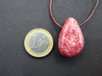 Thulit Edelstein Kette pink rot Natur HIPPIE GOA Boho Heilstein Kristalle Schmuck Anhänger Mann Frau Kind Geschenk Er Sie Bruder Schwester - Art of Nature Berlin