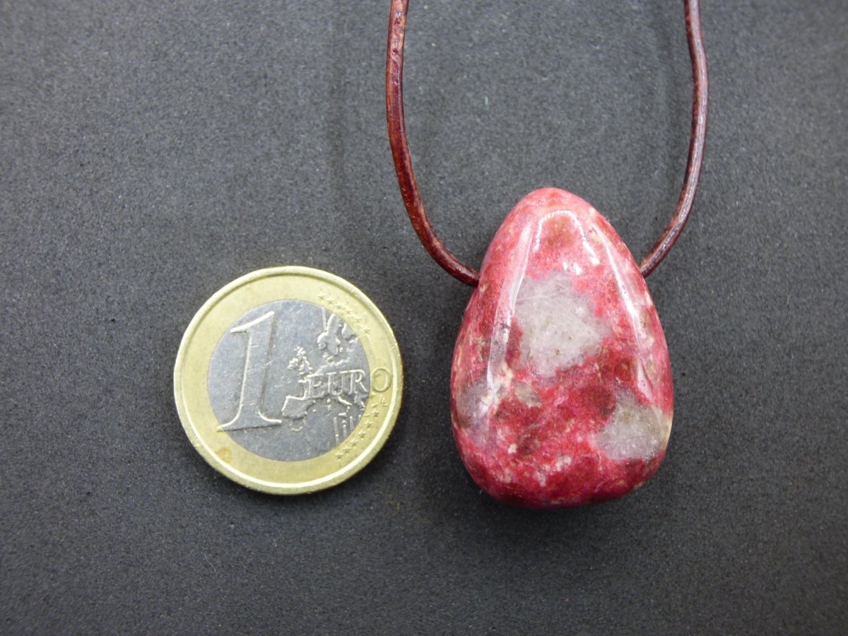 Thulit Edelstein Kette pink rot Natur HIPPIE GOA Boho Heilstein Kristalle Schmuck Anhänger Mann Frau Kind Geschenk Er Sie Bruder Schwester - Art of Nature Berlin