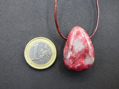 Thulit Edelstein Kette pink rot Natur HIPPIE GOA Boho Heilstein Kristalle Schmuck Anhänger Mann Frau Kind Geschenk Er Sie Bruder Schwester - Art of Nature Berlin