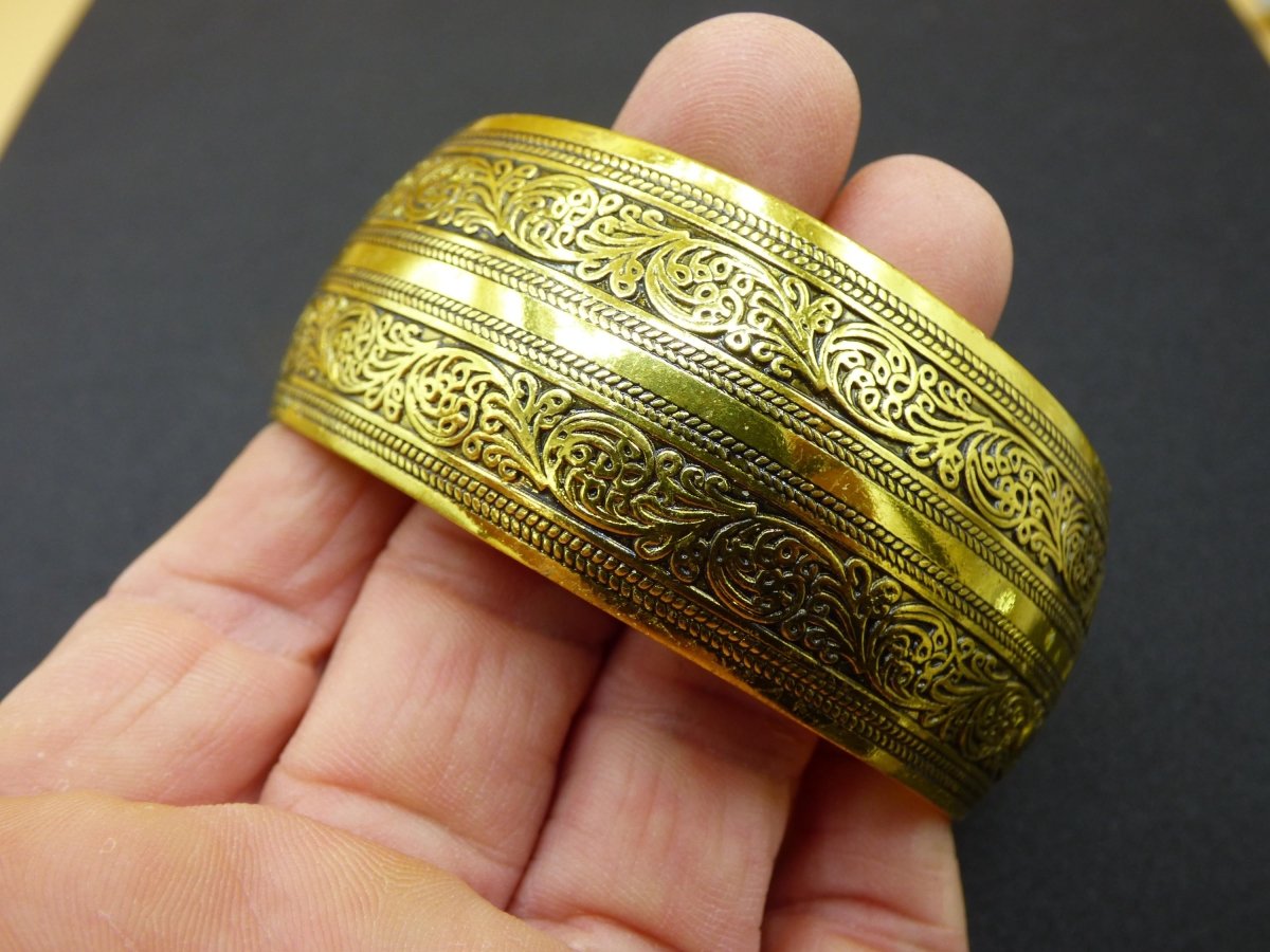 Tibet Armreif ~ Messing Antik Golden ~ Armschmuck ~HIPPIE ~GOA ~Boho ~Ethno ~Nature ~Indian ~Vintage ~Schnörkel - Art of Nature Berlin
