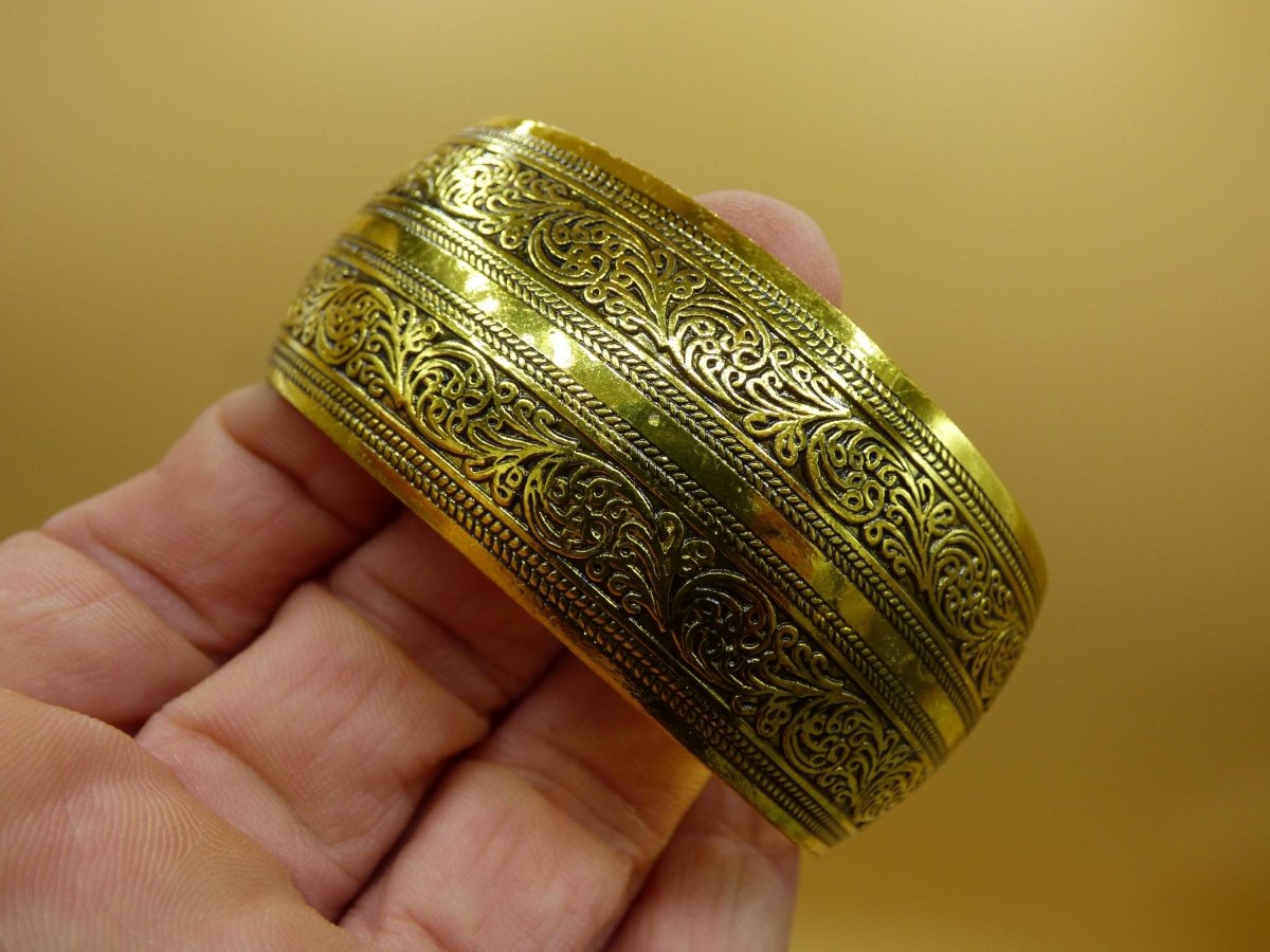 Tibet Armreif ~ Messing Antik Golden ~ Armschmuck ~HIPPIE ~GOA ~Boho ~Ethno ~Nature ~Indian ~Vintage ~Schnörkel - Art of Nature Berlin