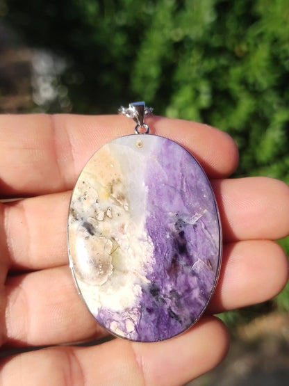 Tiffany Opal / Fluorit Opal AAA - 925 Sterling Silber Edelstein Kette Natur blau Schutz Rarität Heilstein Kristall Mann Frau Er Sie Geschenk - Art of Nature Berlin