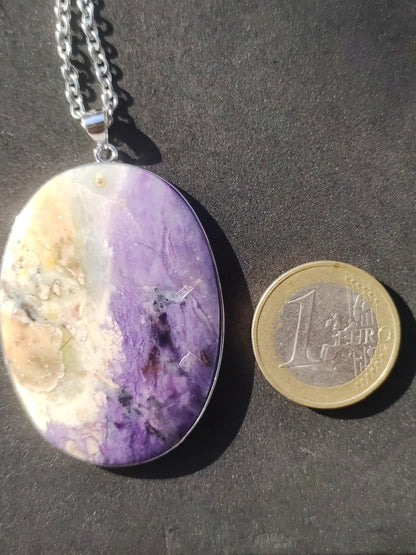 Tiffany Opal / Fluorit Opal AAA - 925 Sterling Silber Edelstein Kette Natur blau Schutz Rarität Heilstein Kristall Mann Frau Er Sie Geschenk - Art of Nature Berlin