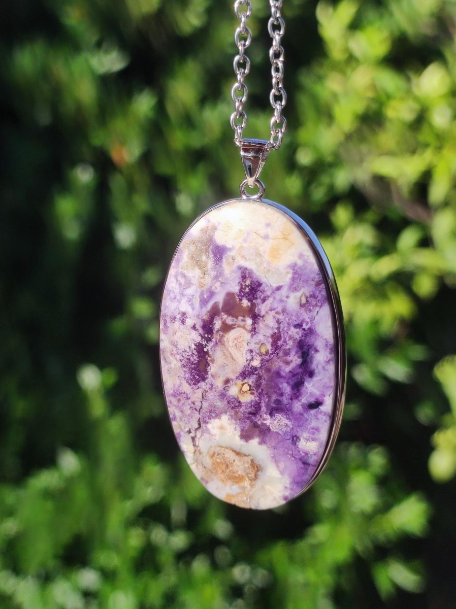 Tiffany Opal / Fluorit Opal AAA - 925 Sterling Silber Edelstein Kette Natur blau Schutz Rarität Heilstein Kristall Mann Frau Er Sie Geschenk - Art of Nature Berlin