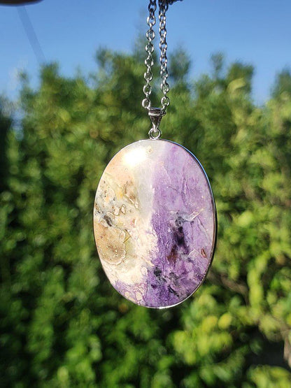 Tiffany Opal / Fluorit Opal AAA - 925 Sterling Silber Edelstein Kette Natur blau Schutz Rarität Heilstein Kristall Mann Frau Er Sie Geschenk - Art of Nature Berlin