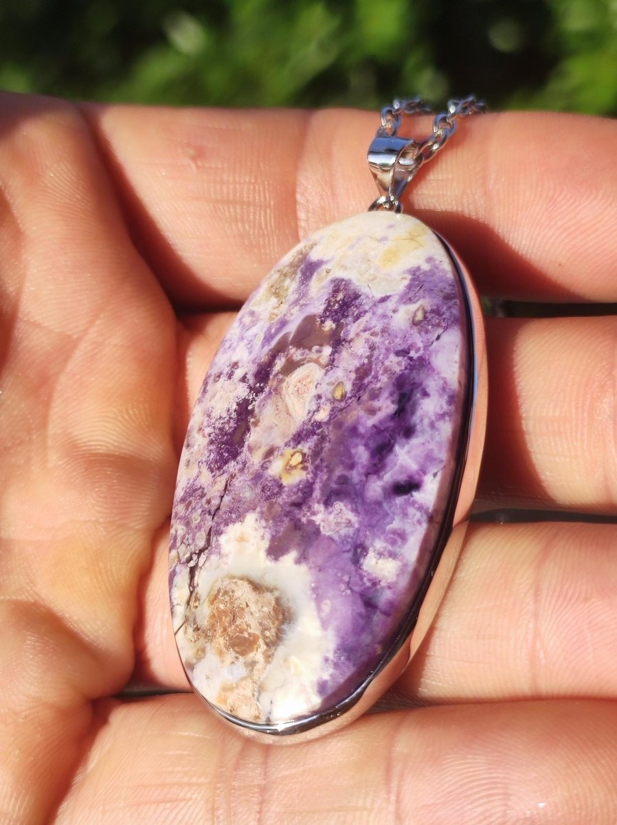 Tiffany Opal / Fluorit Opal AAA - 925 Sterling Silber Edelstein Kette Natur blau Schutz Rarität Heilstein Kristall Mann Frau Er Sie Geschenk - Art of Nature Berlin