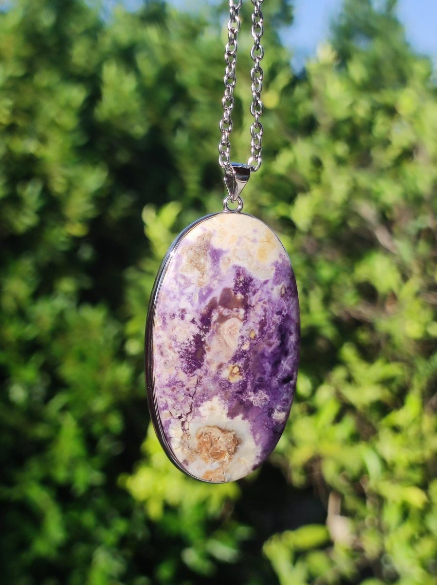 Tiffany Opal / Fluorit Opal AAA - 925 Sterling Silber Edelstein Kette Natur blau Schutz Rarität Heilstein Kristall Mann Frau Er Sie Geschenk - Art of Nature Berlin