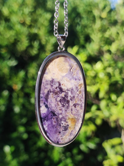 Tiffany Opal / Fluorit Opal AAA - 925 Sterling Silber Edelstein Kette Natur blau Schutz Rarität Heilstein Kristall Mann Frau Er Sie Geschenk - Art of Nature Berlin