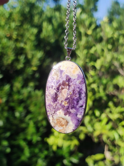 Tiffany Opal / Fluorit Opal AAA - 925 Sterling Silber Edelstein Kette Natur blau Schutz Rarität Heilstein Kristall Mann Frau Er Sie Geschenk - Art of Nature Berlin