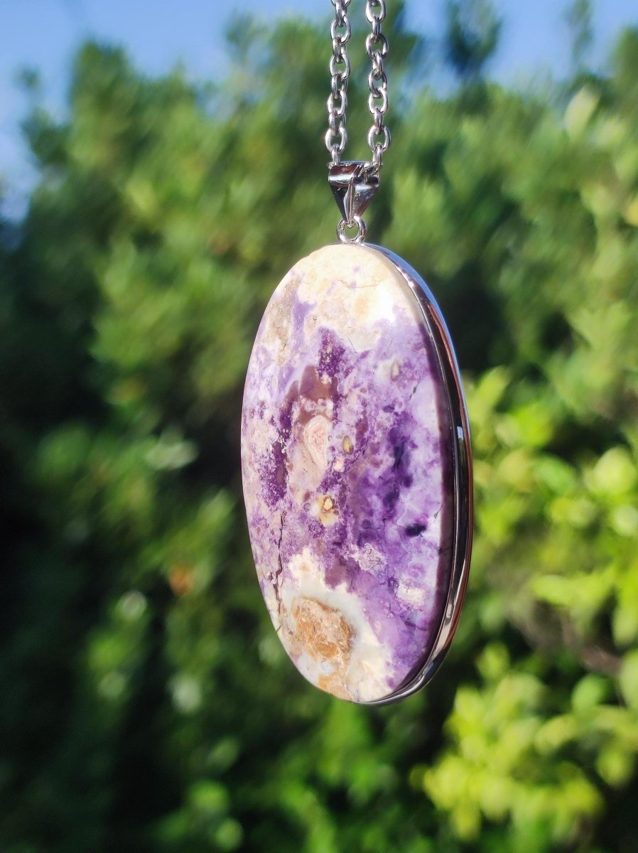 Tiffany Opal / Fluorit Opal AAA - 925 Sterling Silber Edelstein Kette Natur blau Schutz Rarität Heilstein Kristall Mann Frau Er Sie Geschenk - Art of Nature Berlin