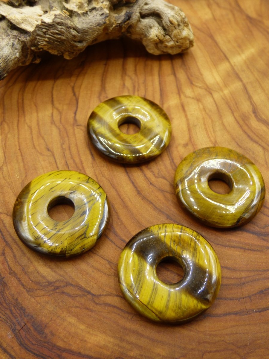 Tigerauge 30mm ~ Edelstein Kette ~HIPPIE ~GOA ~Boho ~Tibet ~Ethno ~Nature ~Donut ~Schutzsymbol ~Heilstein - Art of Nature Berlin