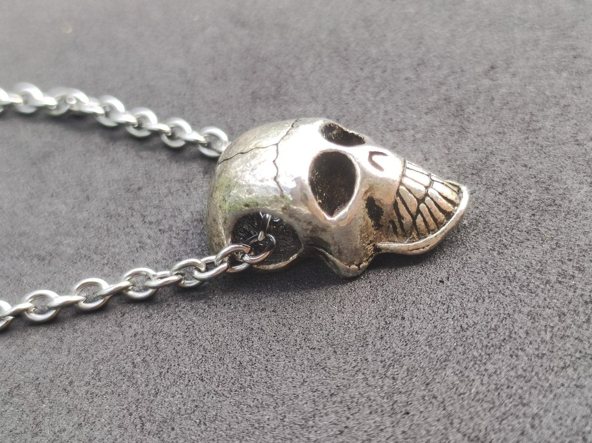Totenkopf Skull Schädel Skelett Gothic Kette Metal Dark Tot Amulet Kette Antik Bronze Messing HIPPIE GOA Boho Tibet Ethno Vintage Mann Er - Art of Nature Berlin