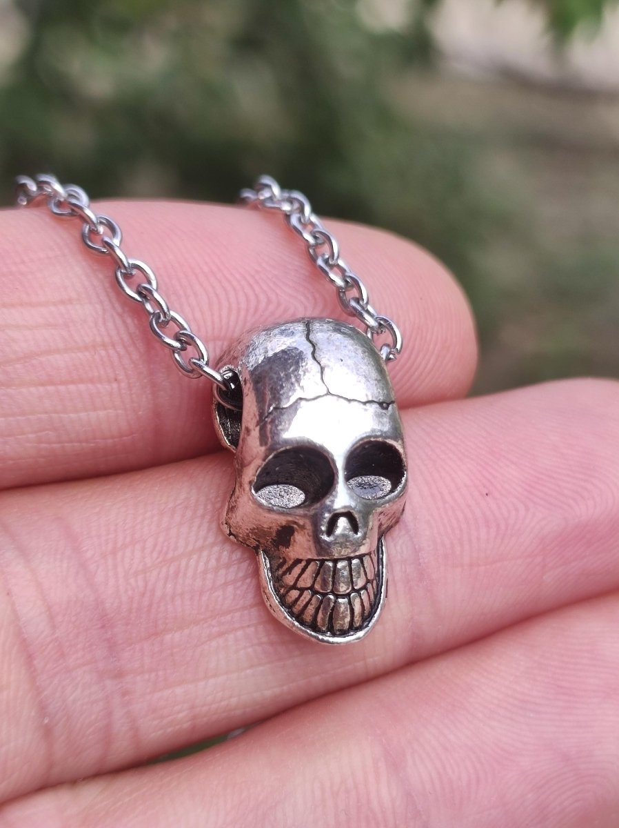 Totenkopf Skull Schädel Skelett Gothic Kette Metal Dark Tot Amulet Kette Antik Bronze Messing HIPPIE GOA Boho Tibet Ethno Vintage Mann Er - Art of Nature Berlin