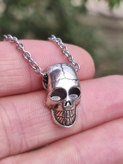 Totenkopf Skull Schädel Skelett Gothic Kette Metal Dark Tot Amulet Kette Antik Bronze Messing HIPPIE GOA Boho Tibet Ethno Vintage Mann Er - Art of Nature Berlin