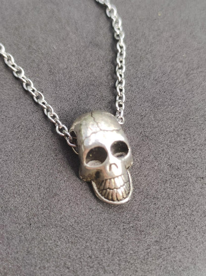 Totenkopf Skull Schädel Skelett Gothic Kette Metal Dark Tot Amulet Kette Antik Bronze Messing HIPPIE GOA Boho Tibet Ethno Vintage Mann Er - Art of Nature Berlin