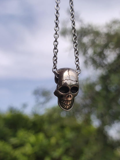 Totenkopf Skull Schädel Skelett Gothic Kette Metal Dark Tot Amulet Kette Antik Bronze Messing HIPPIE GOA Boho Tibet Ethno Vintage Mann Er - Art of Nature Berlin