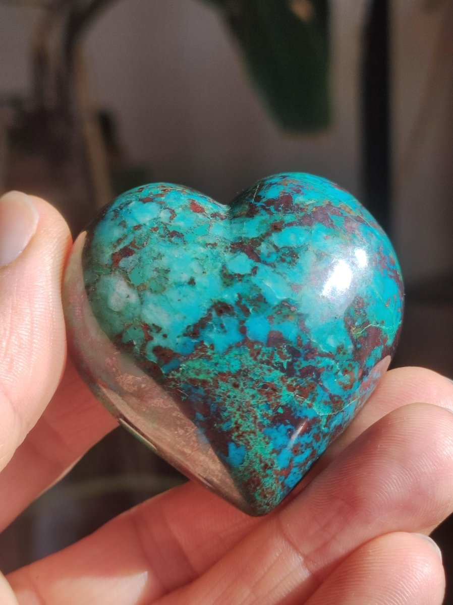 Traumhaftes Chrysocoll Herz - Magische Edelstein Deko Kristall Rarität Sammler Unikat Geschenk Er Sie Mann Frau Heilstein Qualität Ethisch - Art of Nature Berlin