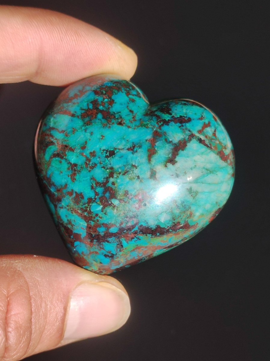 Traumhaftes Chrysocoll Herz - Magische Edelstein Deko Kristall Rarität Sammler Unikat Geschenk Er Sie Mann Frau Heilstein Qualität Ethisch - Art of Nature Berlin
