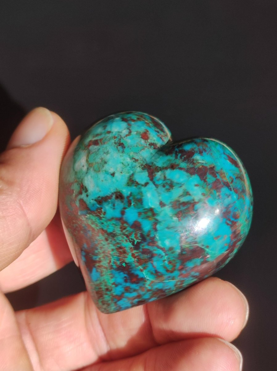 Traumhaftes Chrysocoll Herz - Magische Edelstein Deko Kristall Rarität Sammler Unikat Geschenk Er Sie Mann Frau Heilstein Qualität Ethisch - Art of Nature Berlin