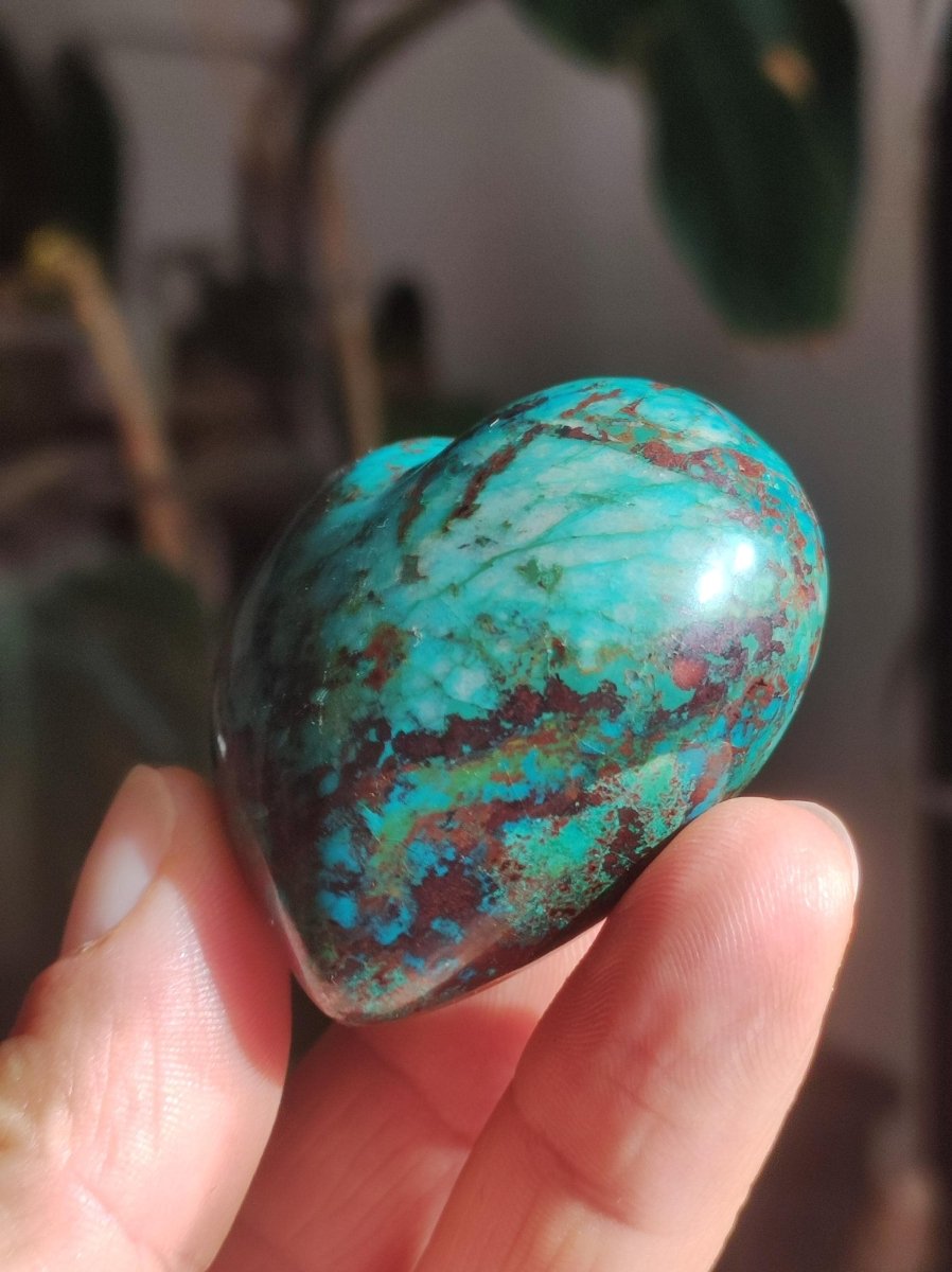 Traumhaftes Chrysocoll Herz - Magische Edelstein Deko Kristall Rarität Sammler Unikat Geschenk Er Sie Mann Frau Heilstein Qualität Ethisch - Art of Nature Berlin