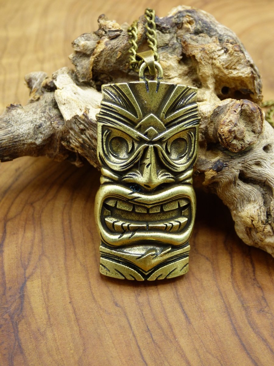 Tribal "Aztek" Bronze Anhänger Kette Männer Fratze Gesicht Böser Blick HIPPIE GOA ~Boho Tibet Ethno Nature Trippy LSD - Art of Nature Berlin