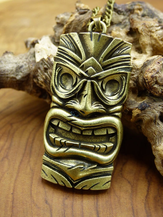 Tribal "Aztek" Bronze Anhänger Kette Männer Fratze Gesicht Böser Blick HIPPIE GOA ~Boho Tibet Ethno Nature Trippy LSD - Art of Nature Berlin