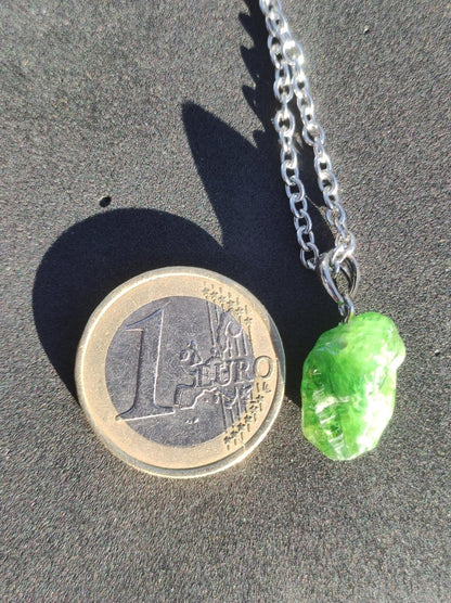 Tsavorit AAA *Rarität* ~ 925 Sterling Silber Edelstein Kette HIPPIE GOA Boho Ethno Nature Heilstein Anhänger Geschenk Mann Frau Er Sie - Art of Nature Berlin