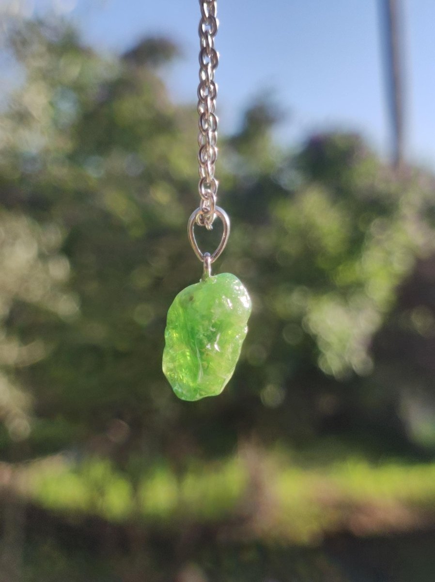 Tsavorit AAA *Rarität* ~ 925 Sterling Silber Edelstein Kette HIPPIE GOA Boho Ethno Nature Heilstein Anhänger Geschenk Mann Frau Er Sie - Art of Nature Berlin