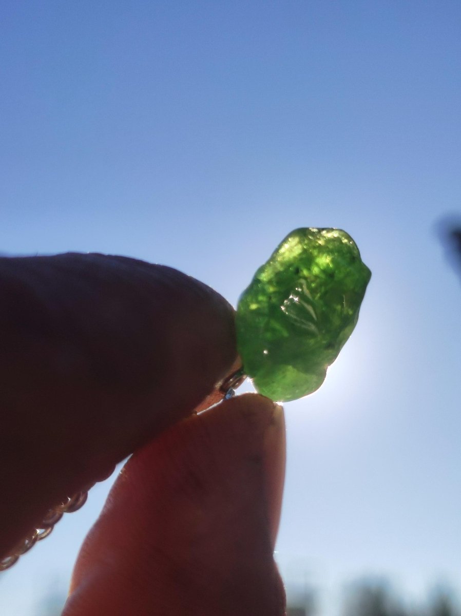 Tsavorit AAA *Rarität* ~ 925 Sterling Silber Edelstein Kette HIPPIE GOA Boho Ethno Nature Heilstein Anhänger Geschenk Mann Frau Er Sie - Art of Nature Berlin