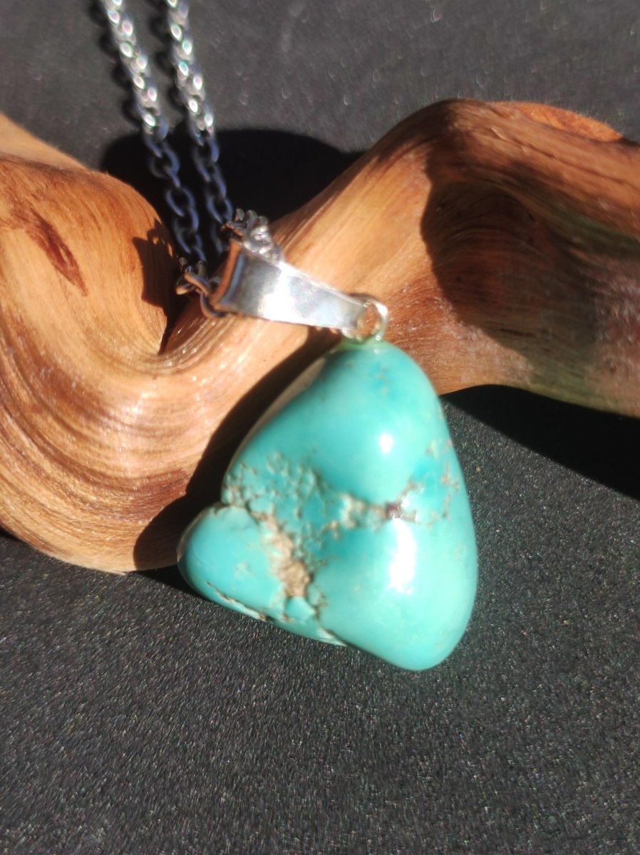 Türkis 100% natürlich ~ Nugget Edelstein Kette ~HIPPIE ~GOA ~Boho ~Tibet ~Ethno ~Nature ~Schutzsymbol ~Heilstein ~Rarität - Art of Nature Berlin