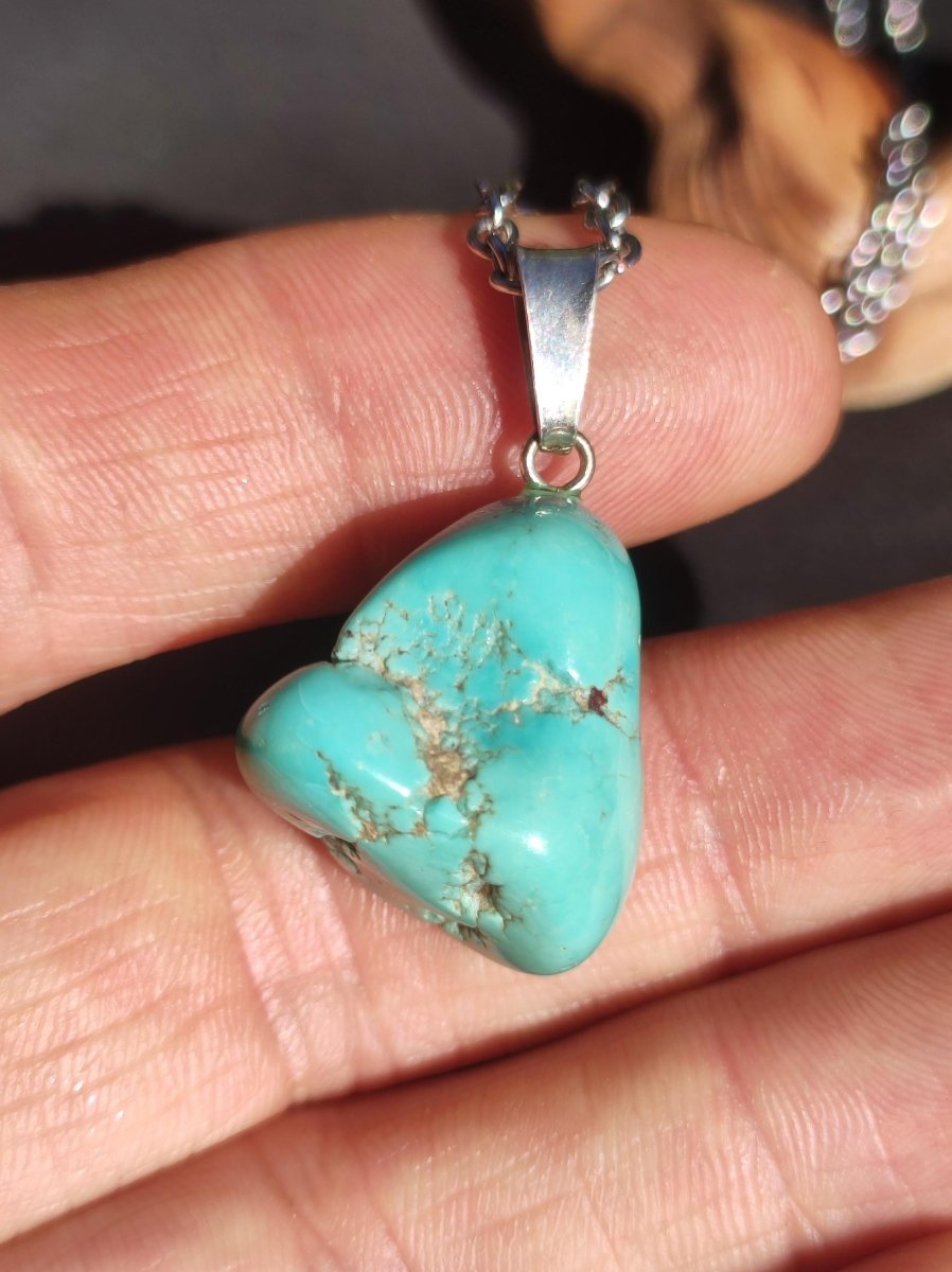 Türkis 100% natürlich ~ Nugget Edelstein Kette ~HIPPIE ~GOA ~Boho ~Tibet ~Ethno ~Nature ~Schutzsymbol ~Heilstein ~Rarität - Art of Nature Berlin
