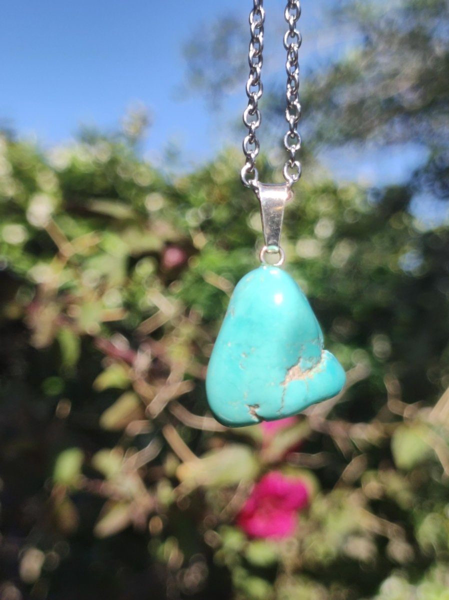 Türkis 100% natürlich ~ Nugget Edelstein Kette ~HIPPIE ~GOA ~Boho ~Tibet ~Ethno ~Nature ~Schutzsymbol ~Heilstein ~Rarität - Art of Nature Berlin