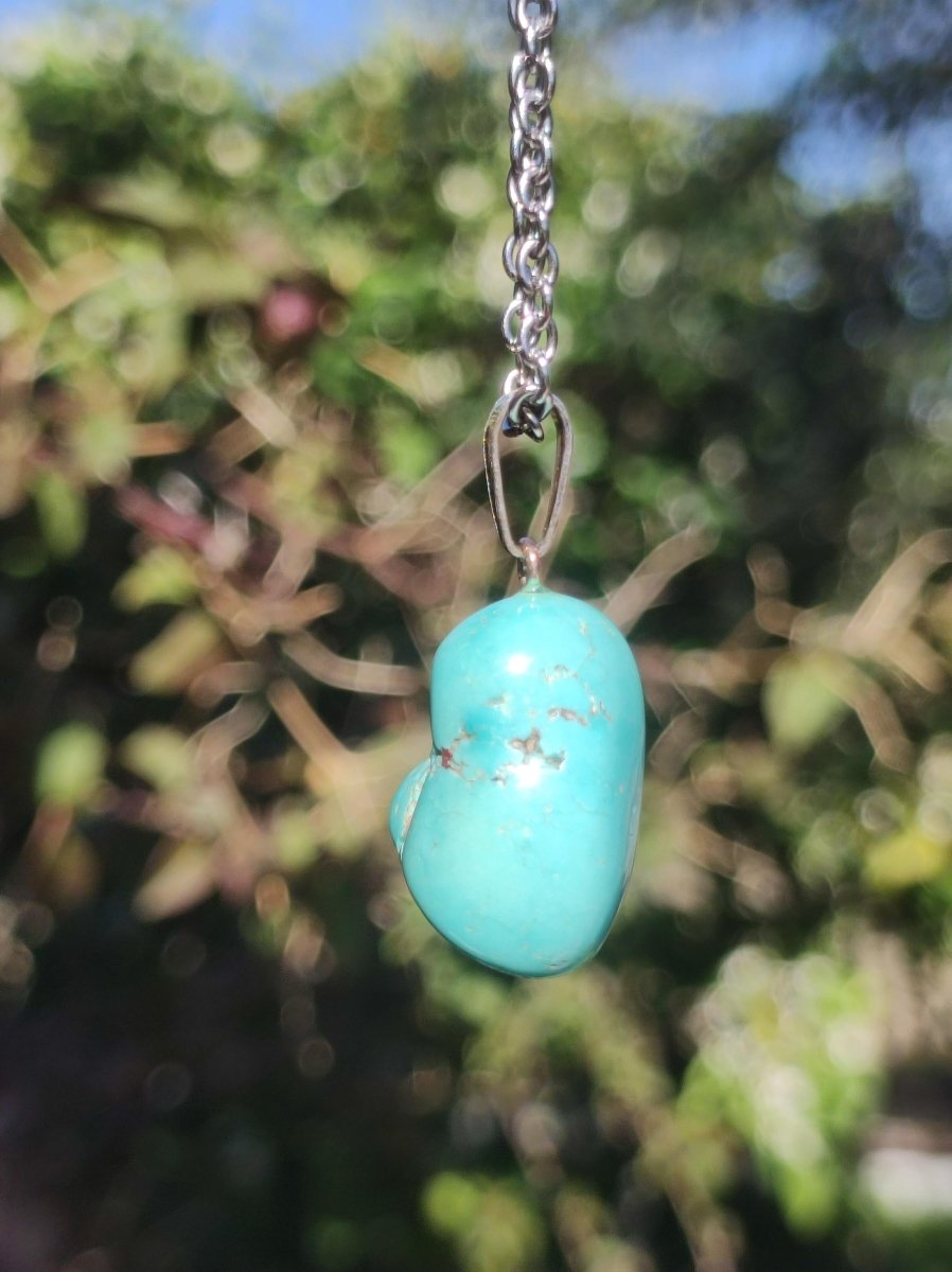 Türkis 100% natürlich ~ Nugget Edelstein Kette ~HIPPIE ~GOA ~Boho ~Tibet ~Ethno ~Nature ~Schutzsymbol ~Heilstein ~Rarität - Art of Nature Berlin