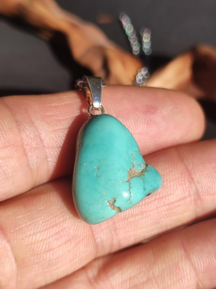 Türkis 100% natürlich ~ Nugget Edelstein Kette ~HIPPIE ~GOA ~Boho ~Tibet ~Ethno ~Nature ~Schutzsymbol ~Heilstein ~Rarität - Art of Nature Berlin