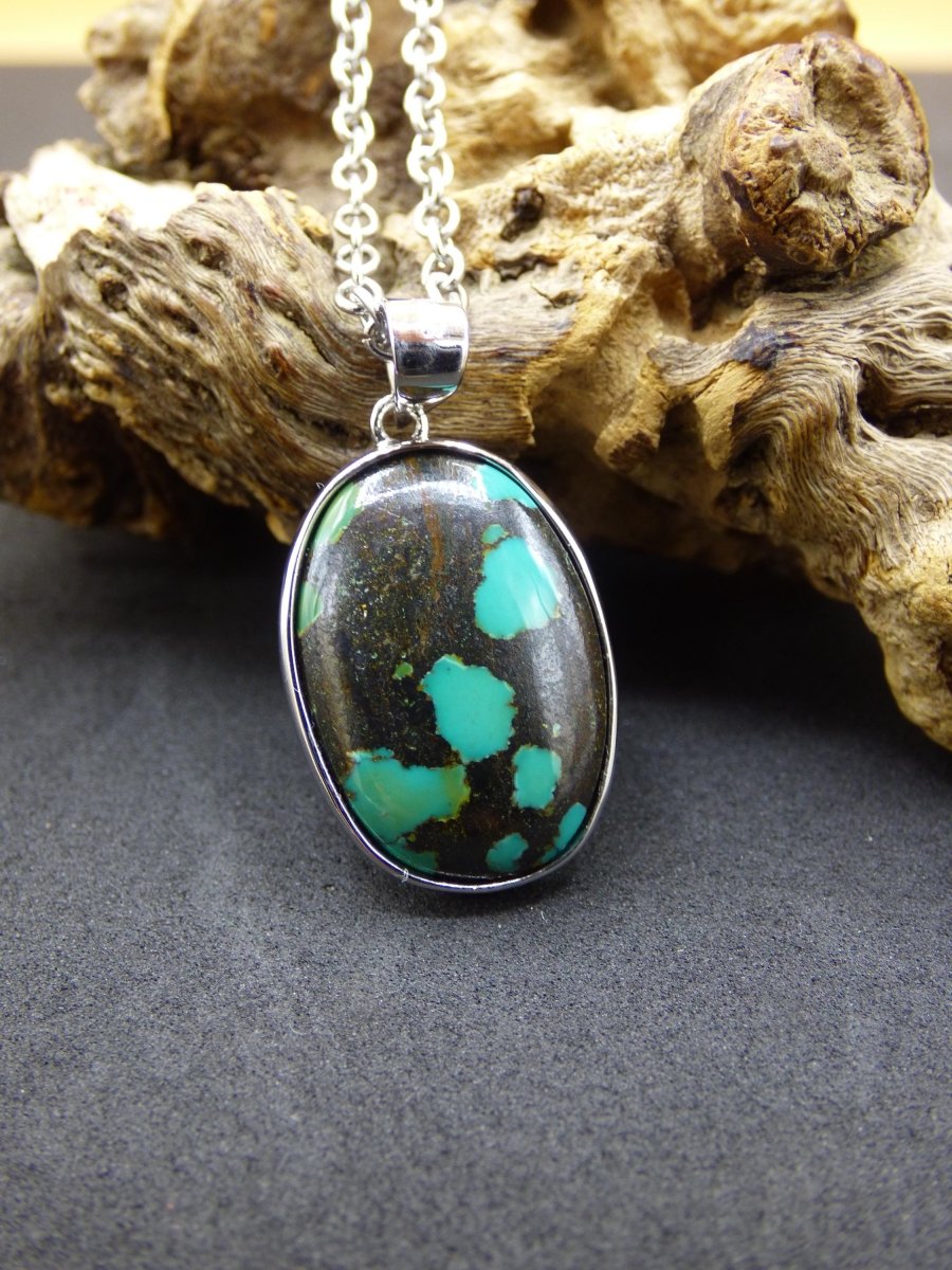 Türkis echt Edelstein Kette 925 Sterling Silber - Edler Frau Mann Schmuck Filigran Hochzeitstag Geburtstag Geschenk Heilstein Rarität Natur - Art of Nature Berlin