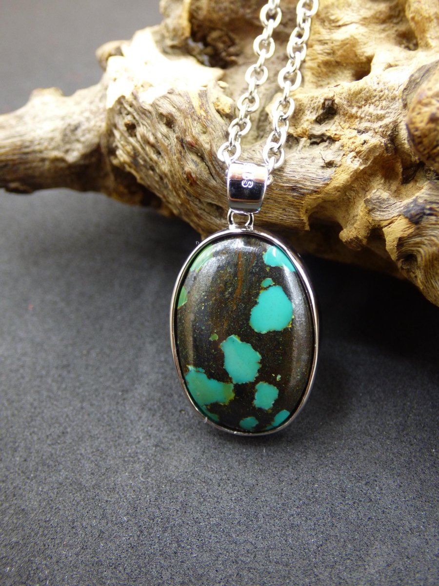 Türkis echt Edelstein Kette 925 Sterling Silber - Edler Frau Mann Schmuck Filigran Hochzeitstag Geburtstag Geschenk Heilstein Rarität Natur - Art of Nature Berlin