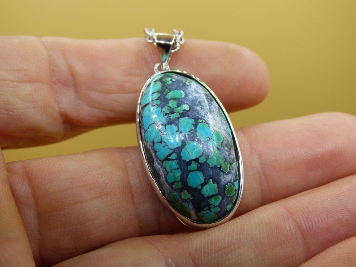 Türkis echt Edelstein Kette 925 Sterling Silber - Edler Frau Mann Schmuck Filigran Hochzeitstag Geburtstag Geschenk Heilstein Rarität Natur - Art of Nature Berlin