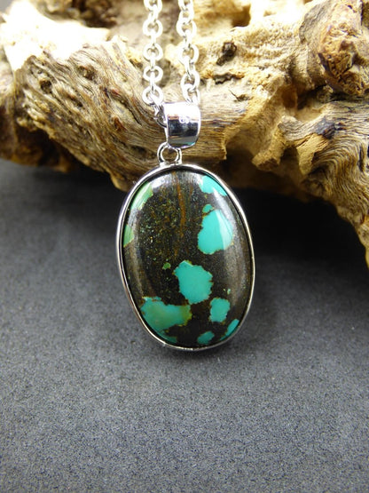 Türkis echt Edelstein Kette 925 Sterling Silber - Edler Frau Mann Schmuck Filigran Hochzeitstag Geburtstag Geschenk Heilstein Rarität Natur - Art of Nature Berlin