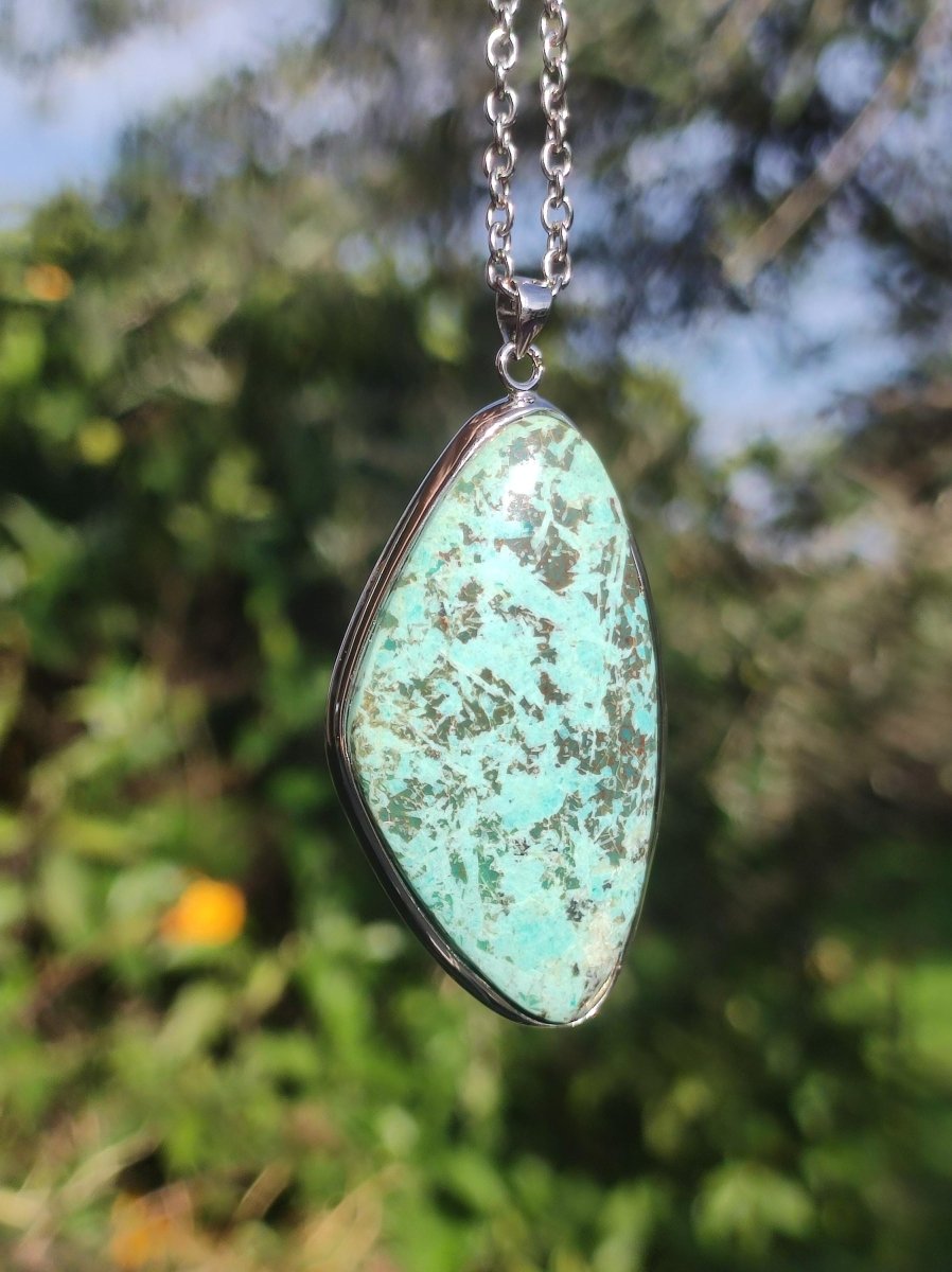 Türkis Peru - 925 Sterling Silber Edelstein Kette Natur blau Schutz Rarität Heilstein Kristall Mann Frau Er Sie Geschenk Freund Bruder - Art of Nature Berlin