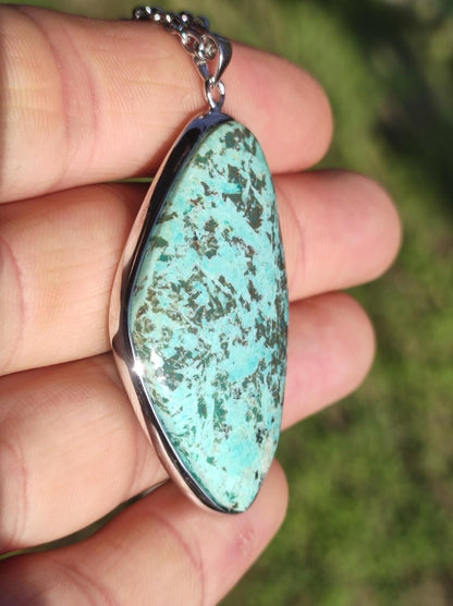 Türkis Peru - 925 Sterling Silber Edelstein Kette Natur blau Schutz Rarität Heilstein Kristall Mann Frau Er Sie Geschenk Freund Bruder - Art of Nature Berlin