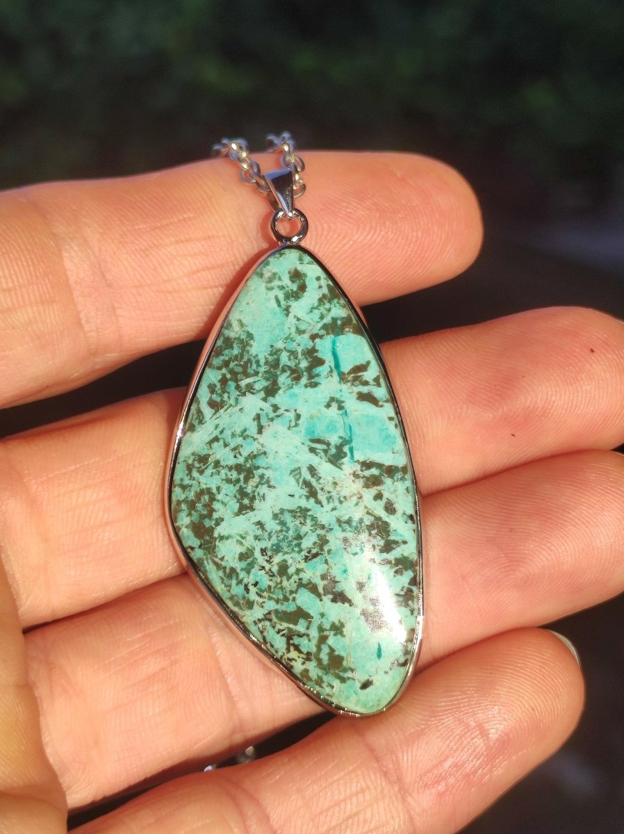 Türkis Peru - 925 Sterling Silber Edelstein Kette Natur blau Schutz Rarität Heilstein Kristall Mann Frau Er Sie Geschenk Freund Bruder - Art of Nature Berlin