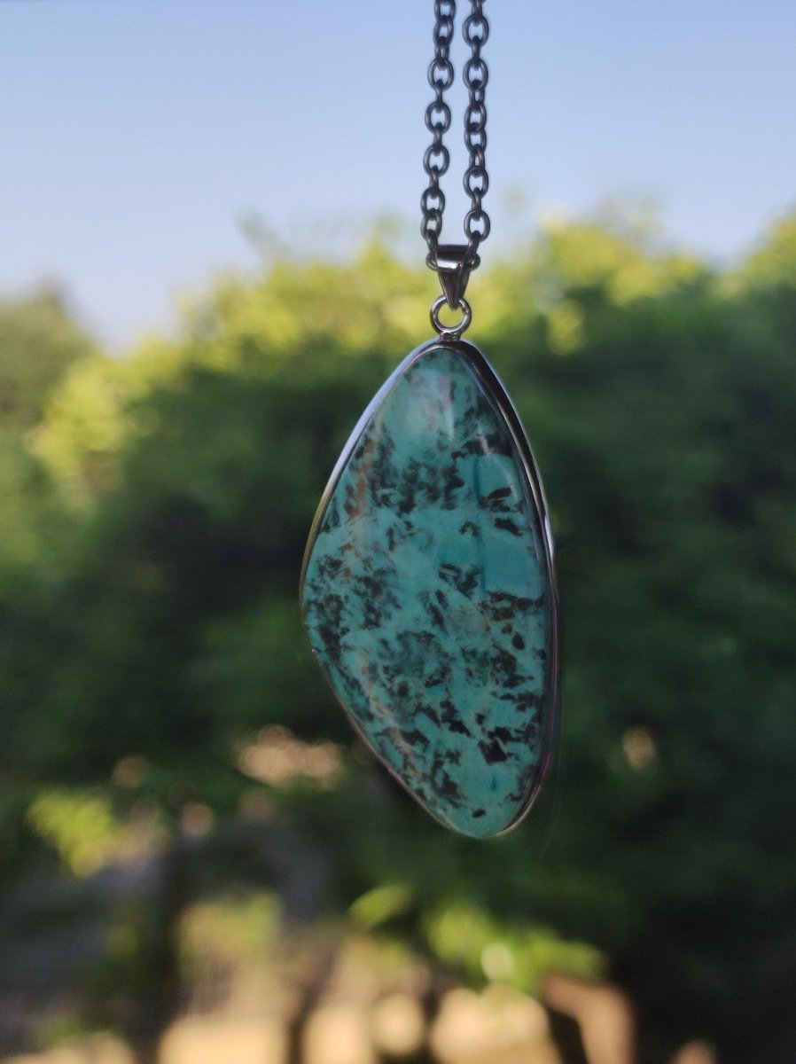 Türkis Peru - 925 Sterling Silber Edelstein Kette Natur blau Schutz Rarität Heilstein Kristall Mann Frau Er Sie Geschenk Freund Bruder - Art of Nature Berlin