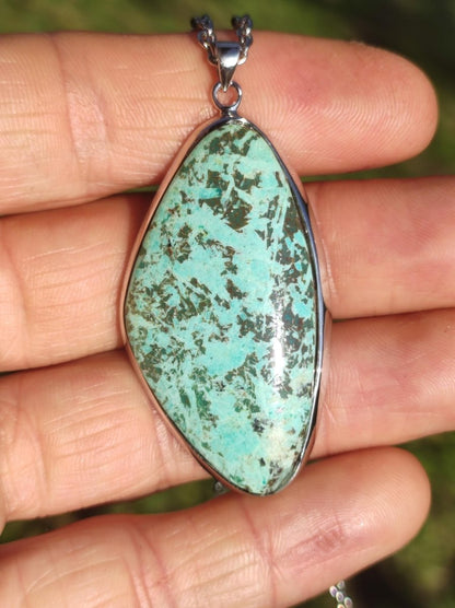 Türkis Peru - 925 Sterling Silber Edelstein Kette Natur blau Schutz Rarität Heilstein Kristall Mann Frau Er Sie Geschenk Freund Bruder - Art of Nature Berlin