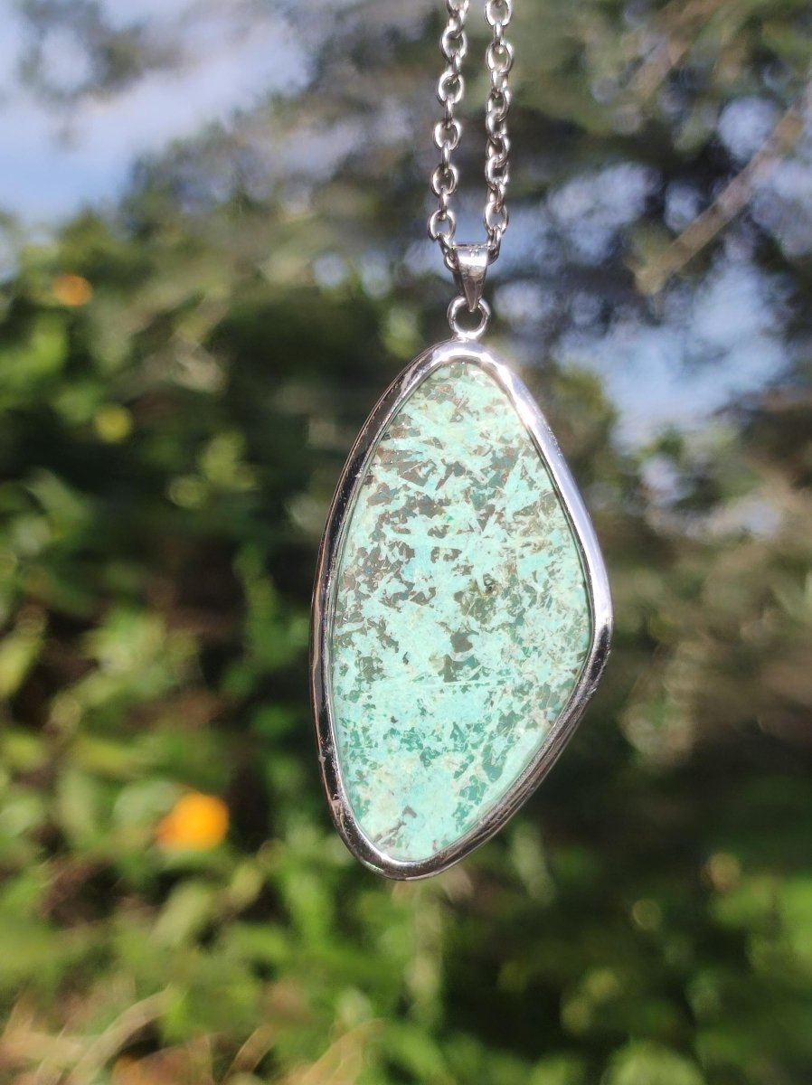 Türkis Peru - 925 Sterling Silber Edelstein Kette Natur blau Schutz Rarität Heilstein Kristall Mann Frau Er Sie Geschenk Freund Bruder - Art of Nature Berlin