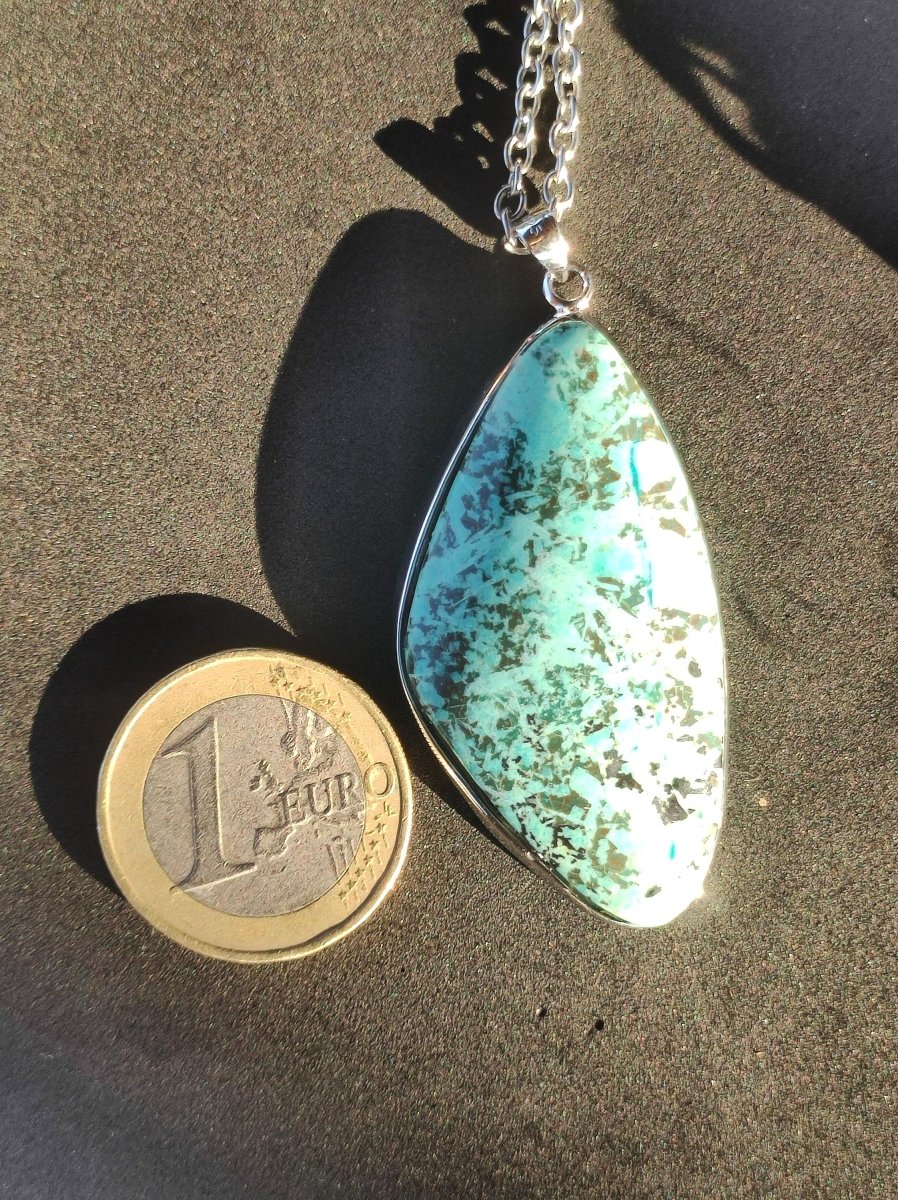 Türkis Peru - 925 Sterling Silber Edelstein Kette Natur blau Schutz Rarität Heilstein Kristall Mann Frau Er Sie Geschenk Freund Bruder - Art of Nature Berlin